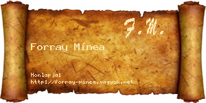 Forray Mínea névjegykártya